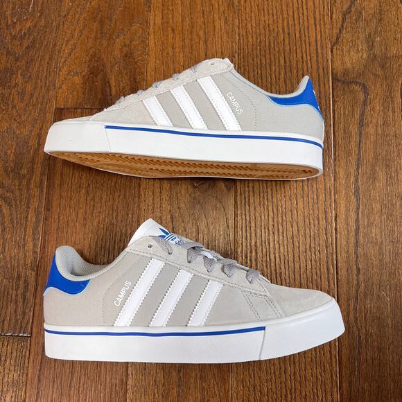 Adidas Campus Vulc Kids  Athletic Shoes Gray Blue Casual Sneakers size 6Y - Picture 2 of 6